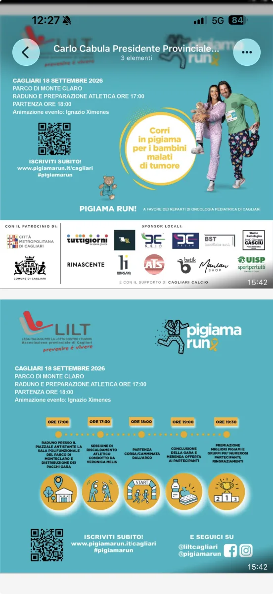 Pigiama Run 2026 a Cagliari: la corsa in pigiama per i bambini malati di tumore.