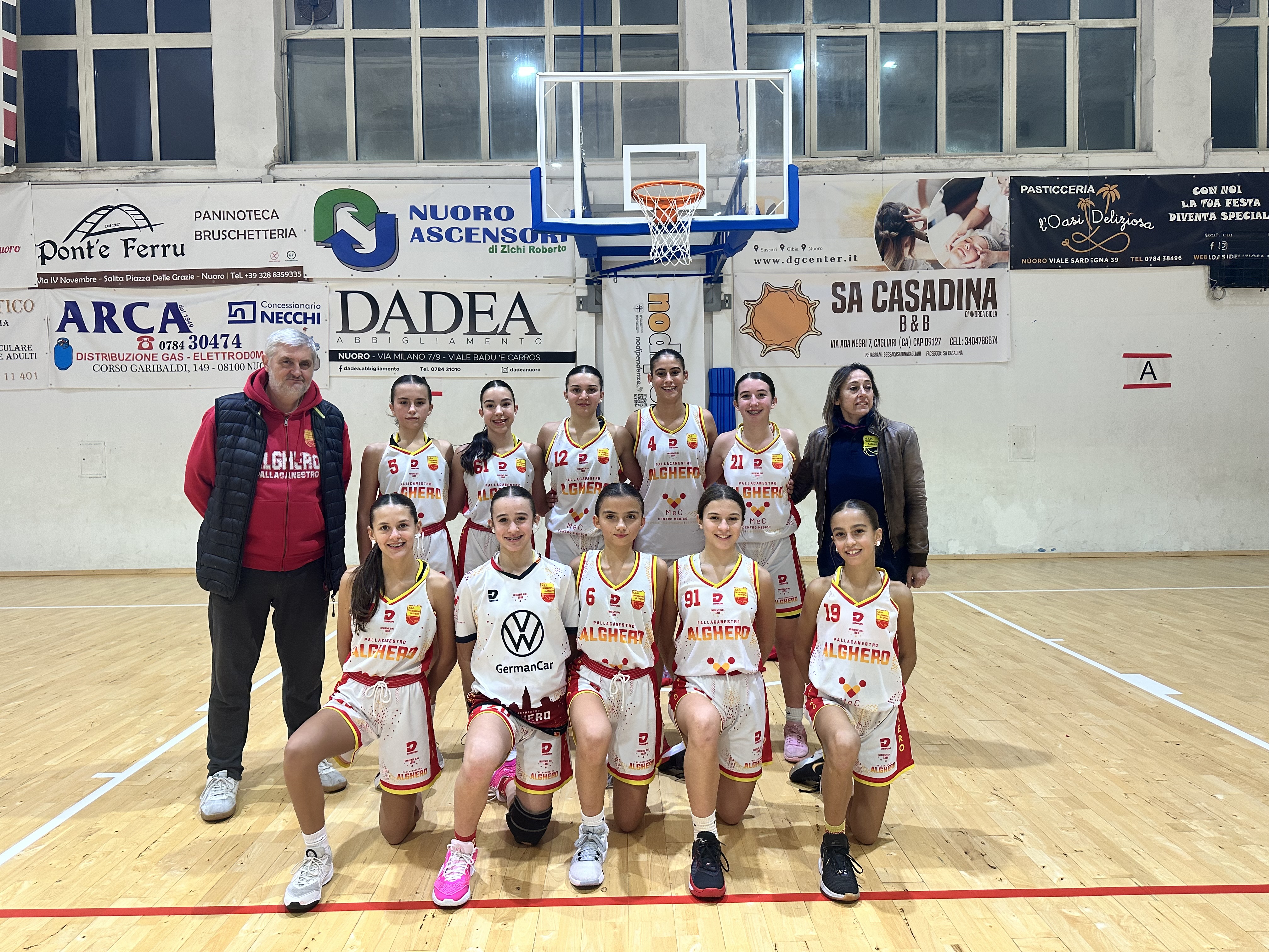 La Sap Alghero travolge la Sirbones Nuoro (94 a 27) fuori casa. Conferma la prima piazza nel torneo regionale Under 14 femminile.